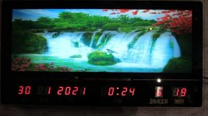 Картина с подсветкой и часами с водопадом и пением птиц