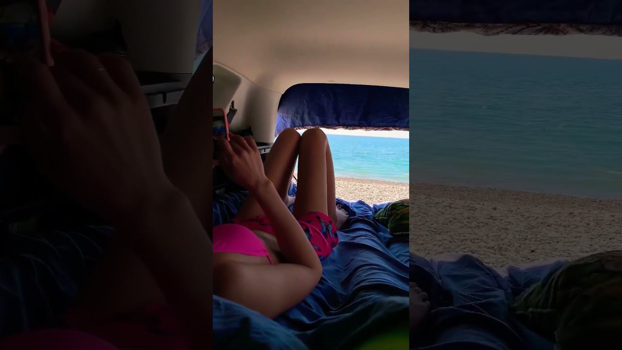 Встречаю осень в машине на берегу ️ #shorts #karavan #kemper #автопутешествие #автодом #кемпер