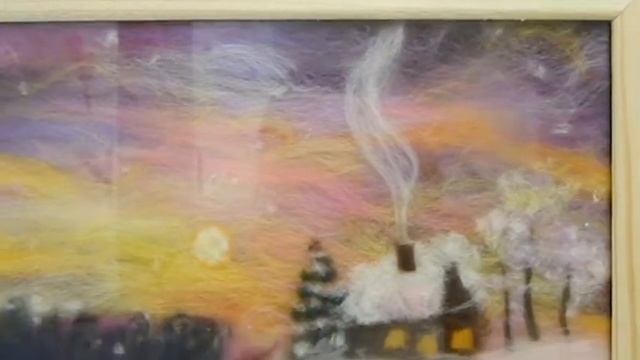 Живопись из шерсти. 3D Картина из шерсти с мастер класса.