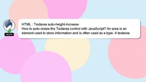 HTML : Textarea auto-height-increase