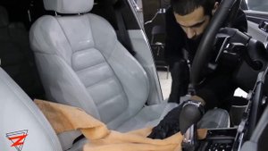 Химчистка сидения за 1 минуту. Химчистка кожаного светлого салона