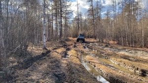 ТЛК80 ТЛК 80 МОНСТРАК прыгает про колеям где то в Якутии.. Toyota LC 80 off-road