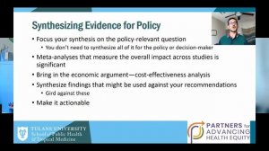 Research Synthesis for Evidence-Based Health Policy: Synthesis in Service of Health Equity (Part 3)