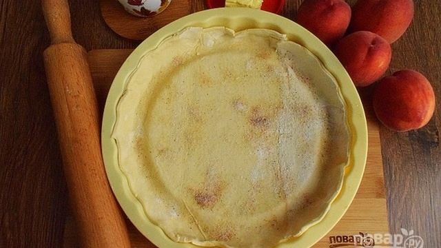 Персиковый пирог на слоеном тесте