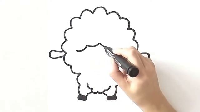Милая ОВЕЧКА за 3 минуты. Как быстро нарисовать овечку. смотреть онлайн