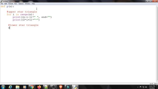 Star Pattern Using Python