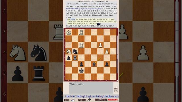 Chessable Masters 2023 - Round: 1.4 || Vladislav Artemiev vs Magnus Carlsen - April 3, 2023