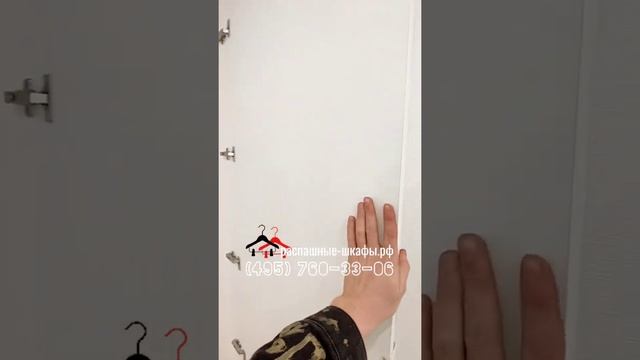 Встроенный шкаф в нише прихожей, распашные двери из ДСП для встроенного шкафа на заказ по размерам.
