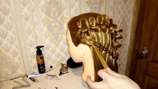 Урок 34. Винтовая коса и прически с ней. Шикарная прическа на торжество и на каждый день.
