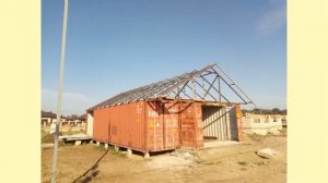 Дом и терраса из трех морских контейнеров 142 м.кв. Посёлок Знаменский