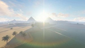 Egypt Pyramids the plateau Giza  2500 BC. 3D reconstruction. By: Tom Art Janson.