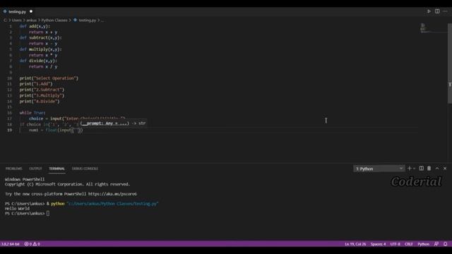 Making of Simple Calculator using Python language
