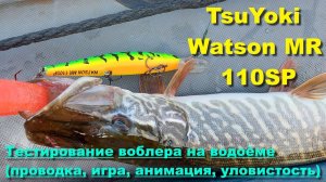 TsuYoki Watson MR 110SP - тестирование воблера на водоеме (проводка, игра, анимация, уловистость)