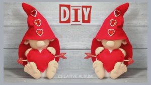 "Гномик с сердцем" - интерьерная игрушка своими руками