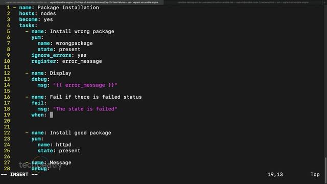 Managing Task Failures in Ansible | #Ansible #FullCourse #Ansibleforbeginners | techbeatly