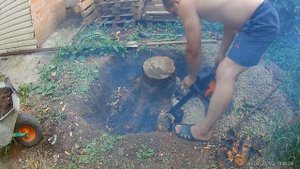 выкорчевывание пня своими руками #корчеваниепней #выкорчевываниепней #корчеваниепнейсвоимируками