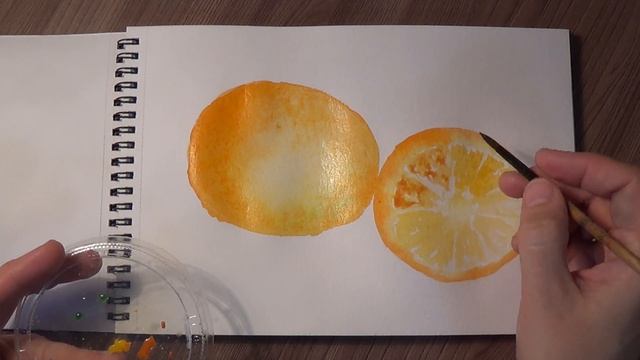 Скетчинг акварелью для начинающих. Как нарисовать апельсин смотреть онлайн