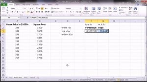 Excel   Simple Linear Regression with LINEST function