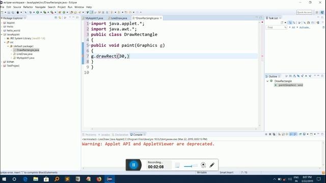 How To Draw a Rectangle Using Java Applet смотреть онлайн