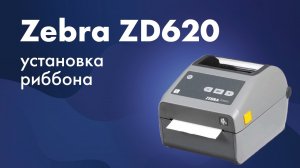 Установка риббона в принтер этикеток Zebra ZD620