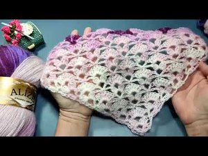 Вы не поверите как это просто вязать. Вяжем шаль крючком красивым узором.