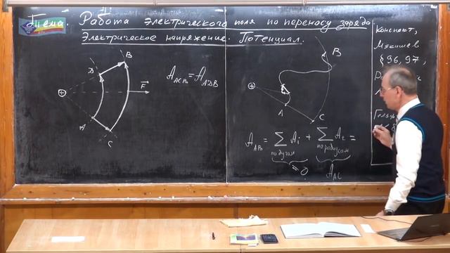 Урок 229. Работа электрического поля. Потенциал. Электрическое напряжение