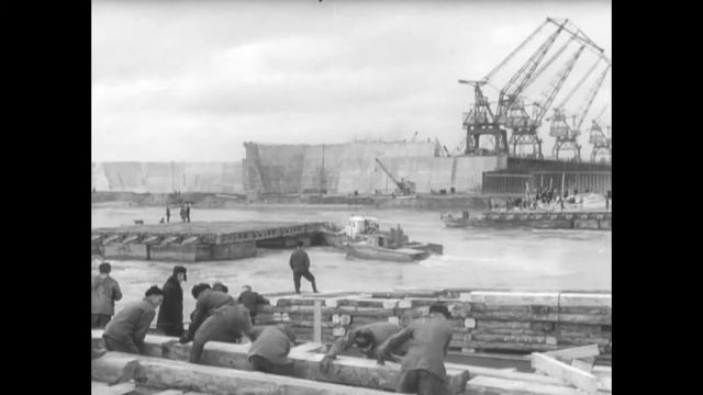 Новосибирск  Строительство ГЭС 1956 год