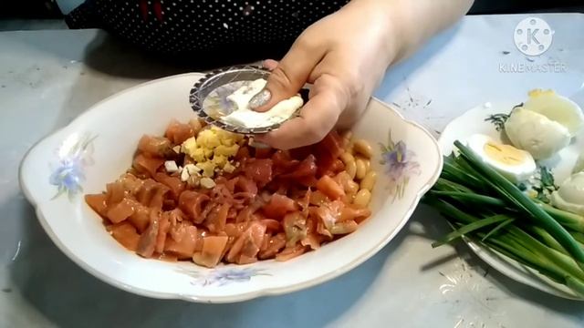 #быстрый салат#фасоль_красная рыба# Быстрый салат: 
