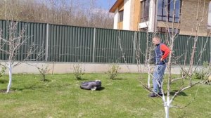 Робот газонокосилка Husqvarna Automower 450X изучает новый участок