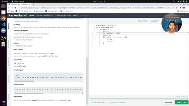 HackerRank | COUNTING SORT 1 | INDONESIA