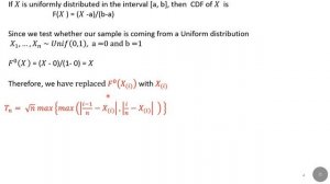 Kolmogorov Smirnov one sample goodness of fit test