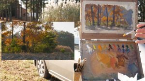 Plein Air Paint Autumn Trees In Morning Light