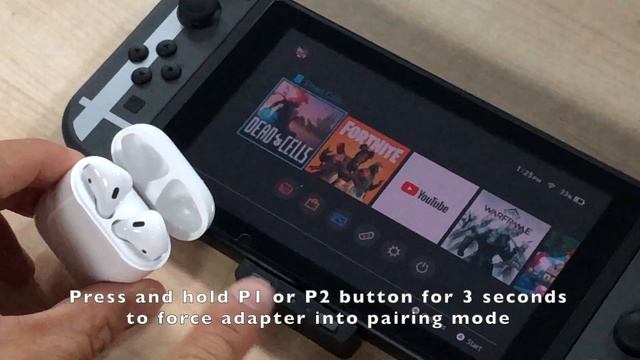 HomeSpot Bluetooth Adapter for Nintendo Switch - Pairing with AirPods смотреть онлайн