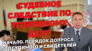 Судебное следствие. Начало. Порядок исследования доказательств. Допрос подсудимого и свидетелей.