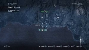 Assassins creed Rogue - Templar treasure map relic - 134, - 739 North Atlantic