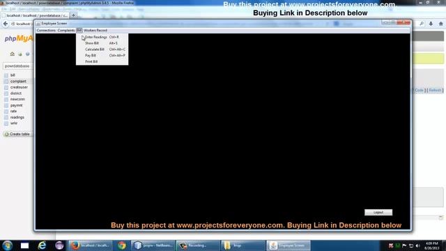 Electricity Board(Department) Bill Automation System in Core Java Swing with Mysql JDBC