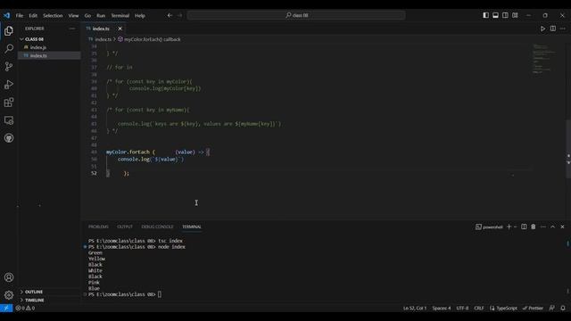 Class 08 Part 5/5 - For Each loop in Typescript
