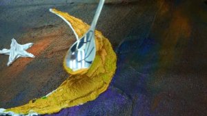 Красивая картина с лунным пейзажем! Простая техника рисования