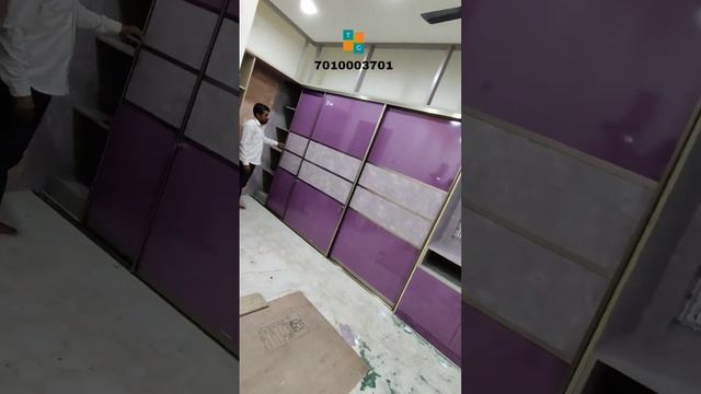 Wardrobe Glass Profile Soft closing Sliding Doors  TG work | contact number 701000370 #shots