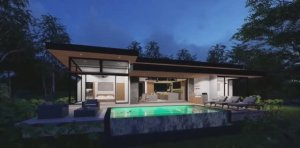 Современный коттедж 1 этаж флэтхаус (квартира-дом) с плоской кровлей, современная архитектура проект