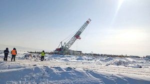 Подъём буровой вышки НАФТАГАЗ ом, Западно- Таркосалинское НГКМ