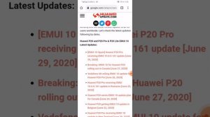Huawei P20 Lite Latest Update System Android 10