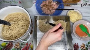Гнезда из Спагетти с фаршем и сыром в духовке - вкусный вариант ужина