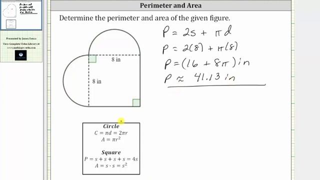 Determine Irregular Perimeter and Area (Square and Half Circles) смотреть онлайн