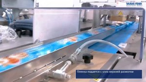 Фасовка продукта во флоупак (до 96 упаковок в минуту). Линепак Box-motion c верхней размоткой