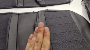 Чехлы на сиденья Volkswagen Polo седан, 2010-2020, спинка раздел, Экокожа, черная+центр жаккард