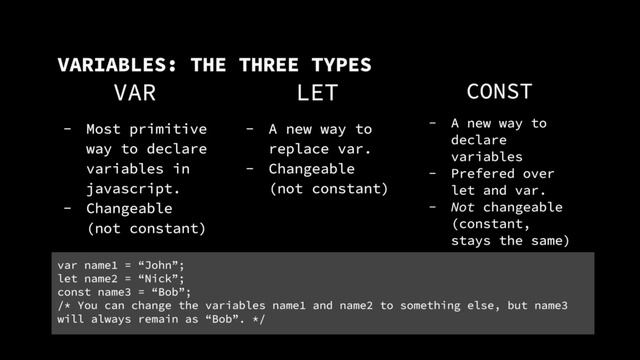 Javascript Basics: Variables
