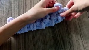 Снуд из Ализе пуффи. Шахматный узор