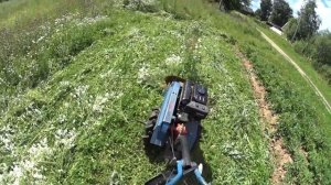 Мотоблок Нева МБ-1. Кошение травы!