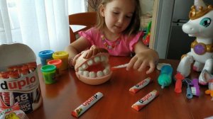 Лечим зубки Мистеру Зубастику вместе с Амелией. #Play Doh Dr. Drill and Fill. #Мистер Зубастик.